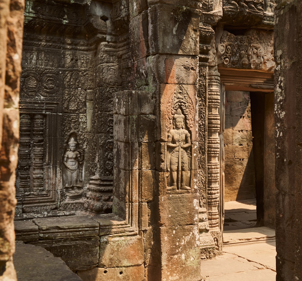 a large stone building with carvings on it