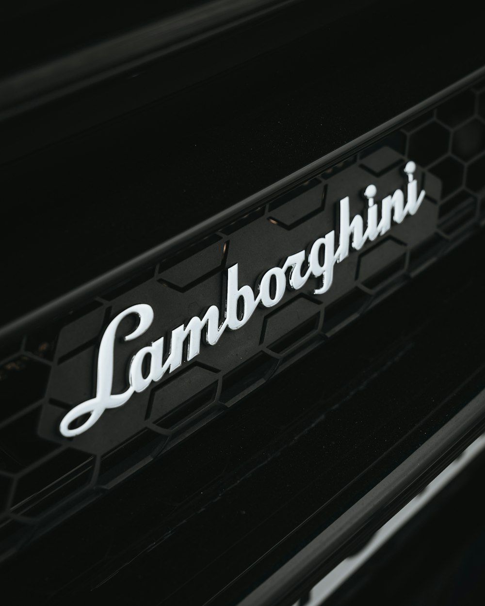 a close up of the lambino logo on a car
