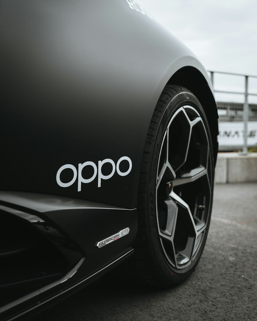 a close up of a car with the word oppo on it