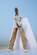 A streetwear model showcasing bold minimalism and comfort.