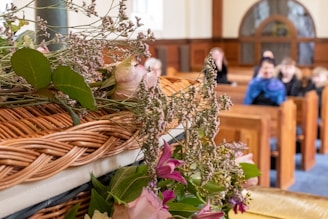 a bunch of flowers that are in a basket