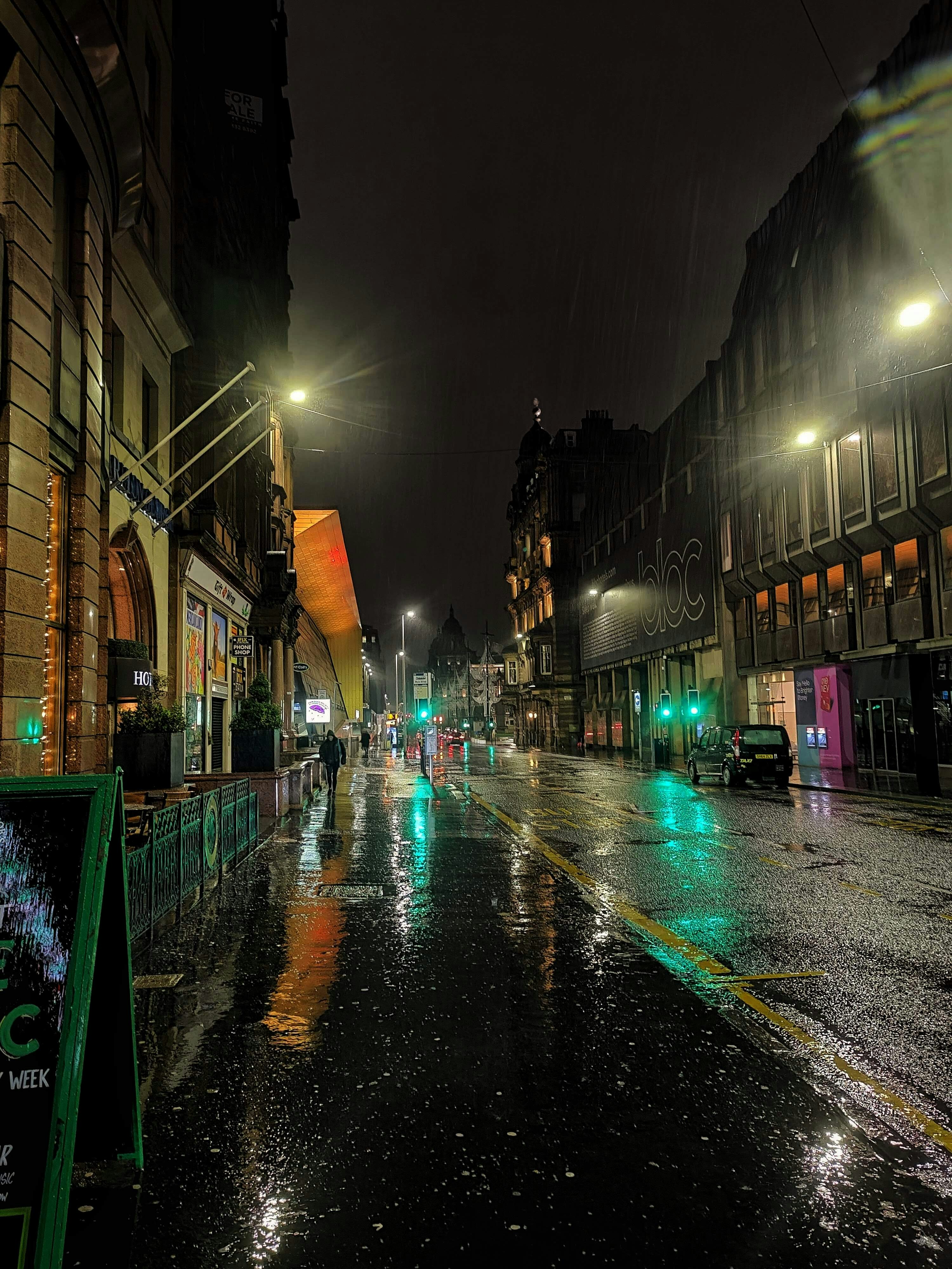 City Streets At Night Rain