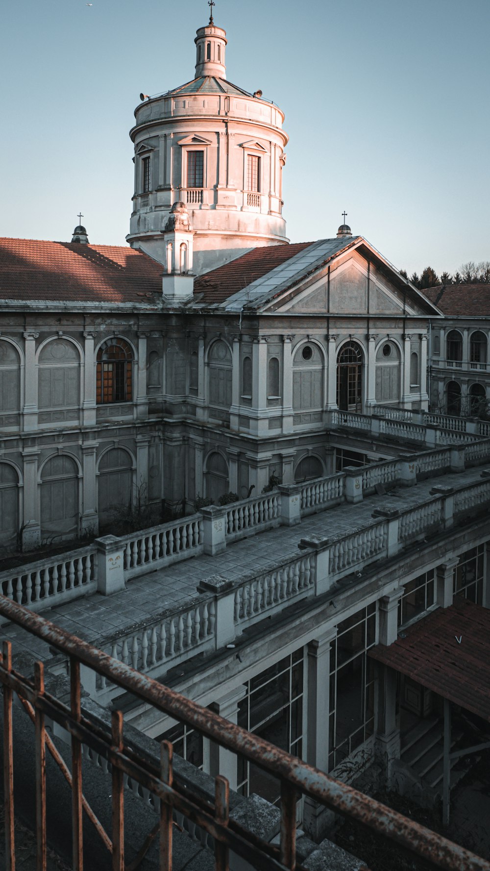 an old building with a clock tower on top of it