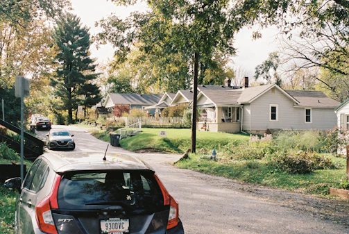 A peaceful neighborhood with non-moving houses, emphasizing stability and lasting value.