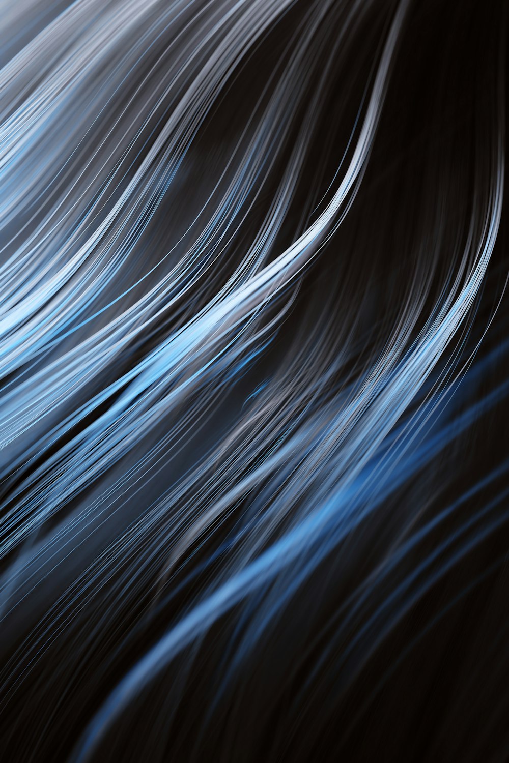 a black and blue background with white streaks