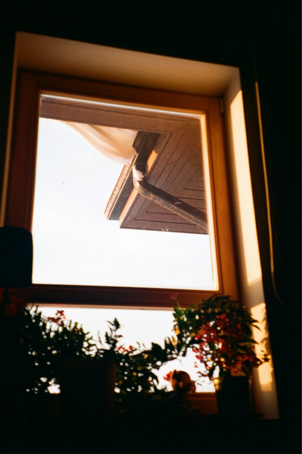 a window with a view of the sky outside