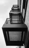 a black and white photo of a building