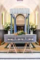 a very big nice looking church with a big table