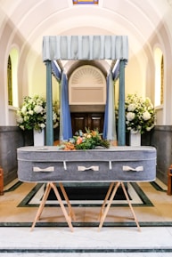 a very big nice looking church with a big table