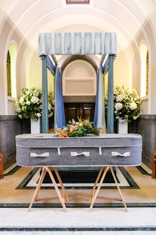 a very big nice looking church with a big table