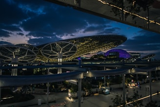 a night view of a building with a lot of lights