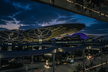 a night view of a building with a lot of lights