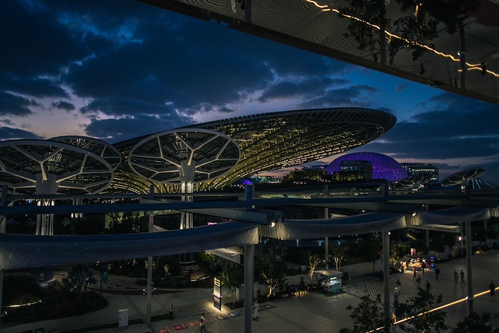 a night view of a building with a lot of lights