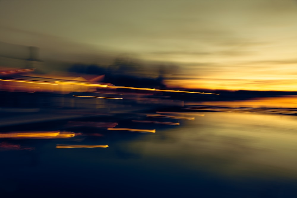 a blurry photo of a body of water