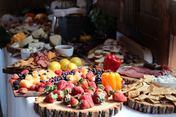 A table filled with different types of food