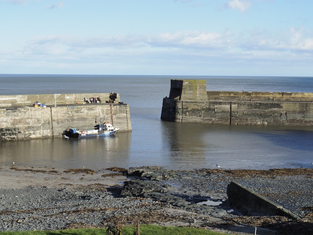 a small boat in a body of water