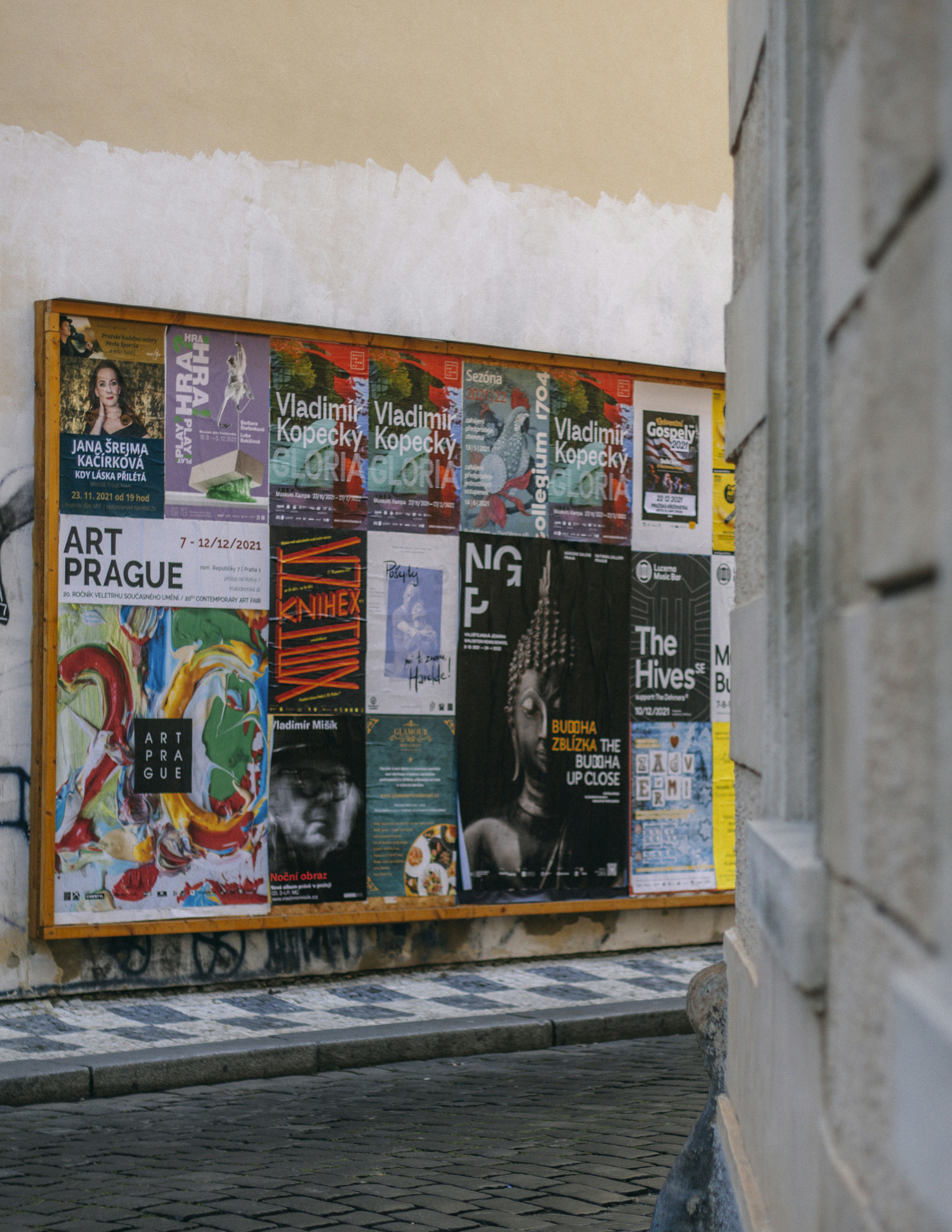 A dynamic job market board filled with colorful postings and people engaged in conversations
