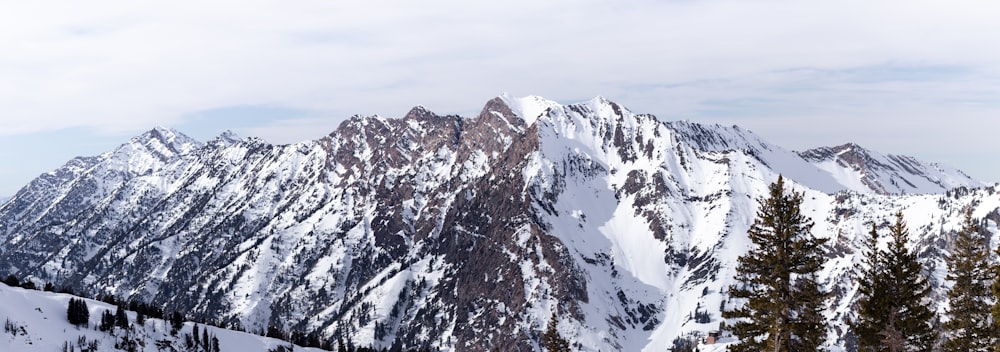 a person on skis standing on a snowy mountain