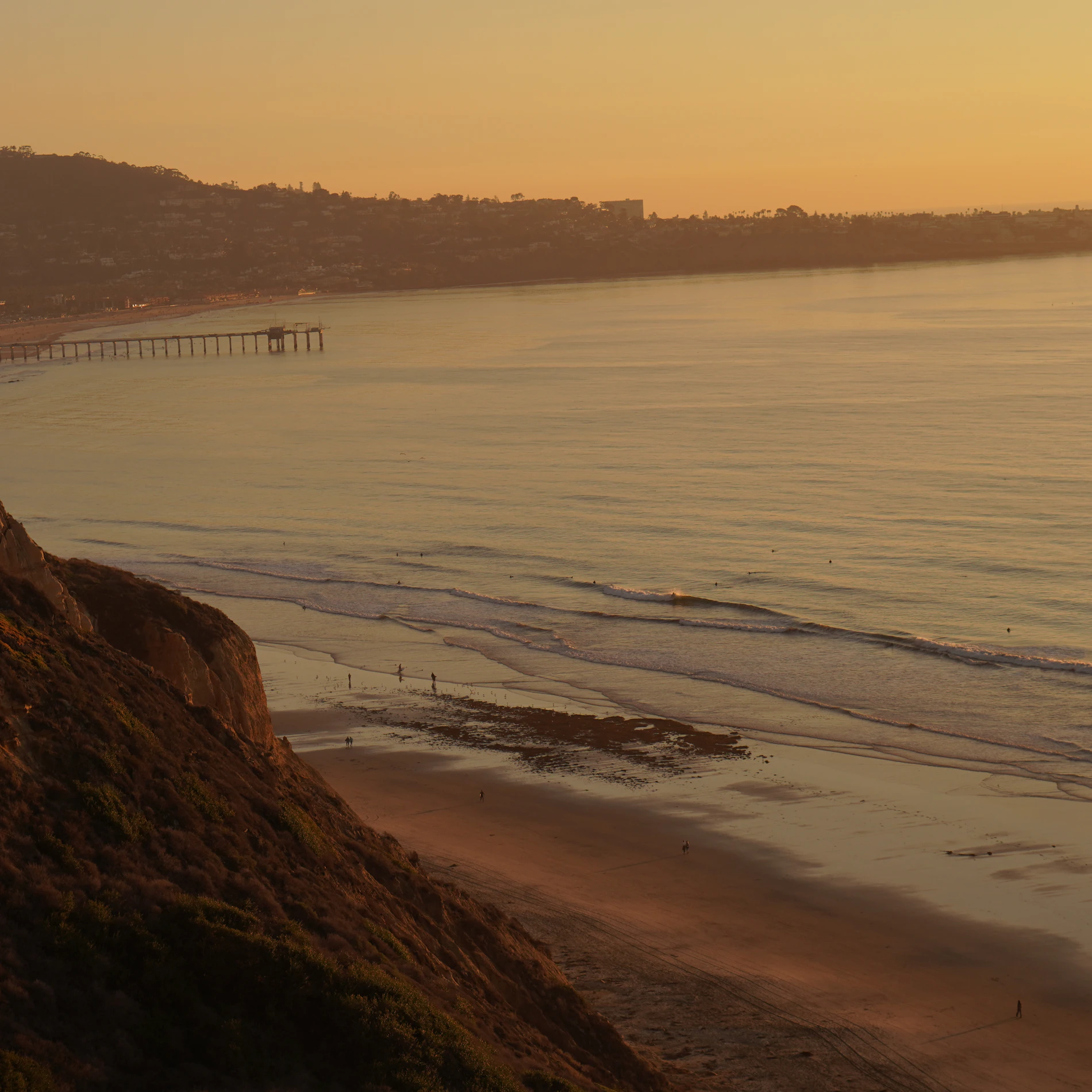 Sunset light along the Torrey Pines coastline, photographed by Bhagyashri Patil