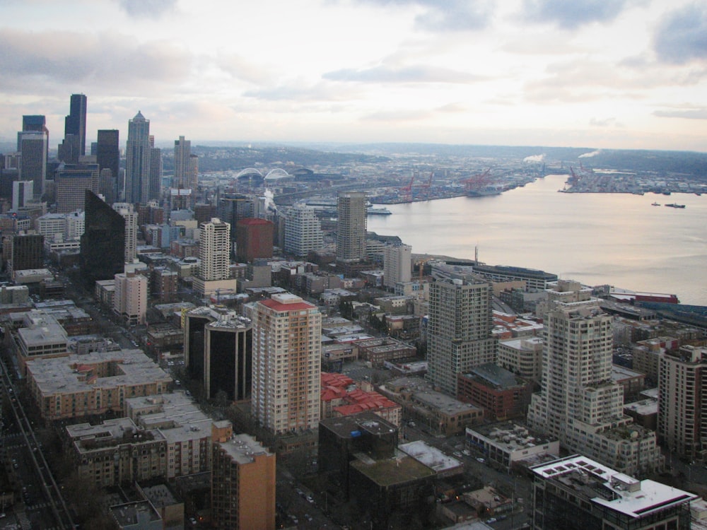 a view of a city from a tall building