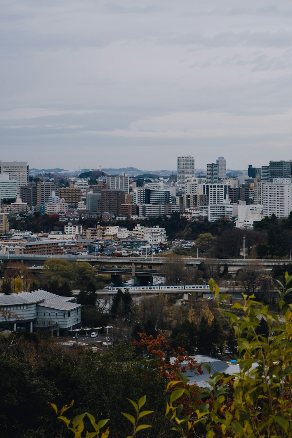 a view of a city from a hill