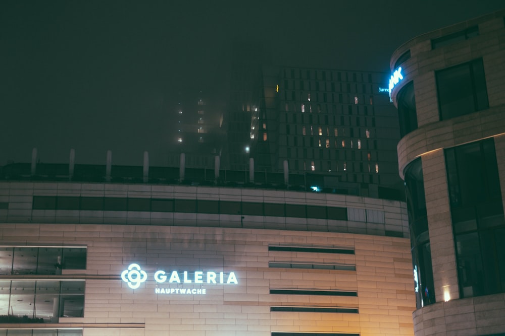 a building with a sign that says galaeria on it