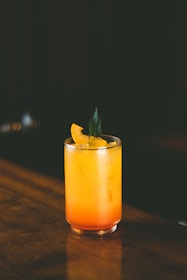 a close up of a drink on a table