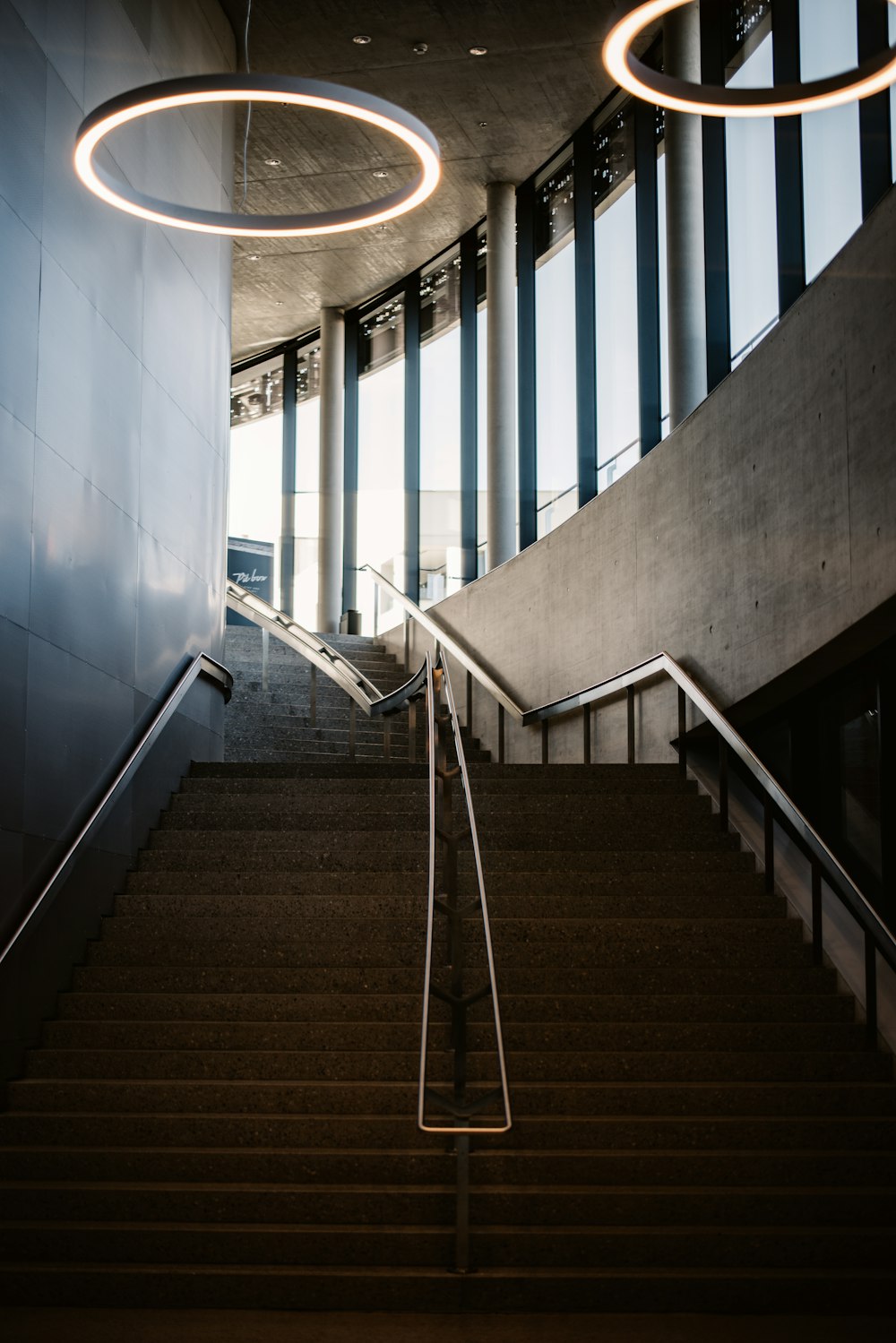 a set of stairs leading up to a building