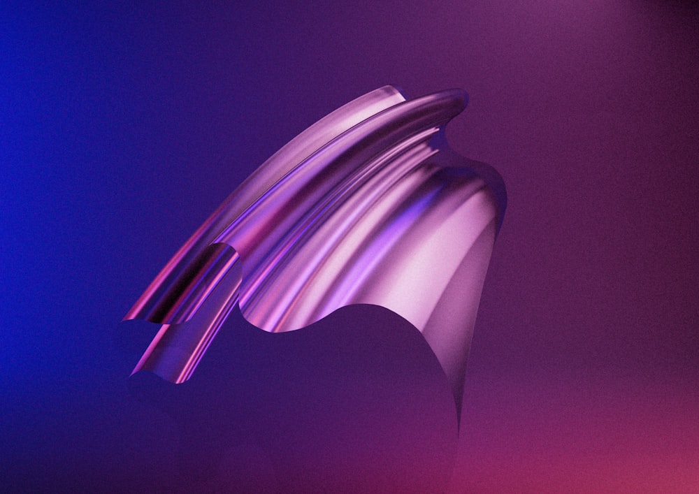 a purple and blue background with a large object in the middle