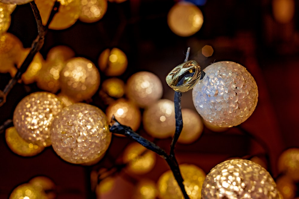 a bunch of lights that are on a tree