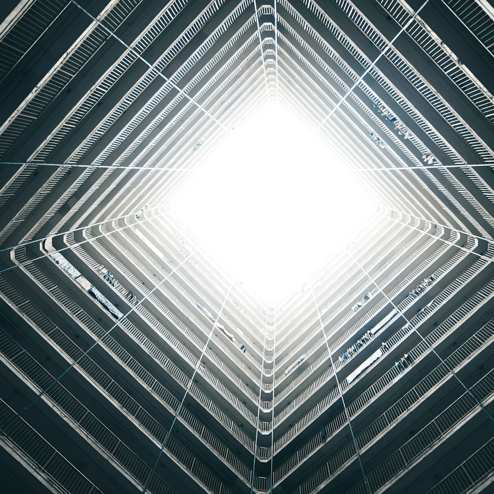 a white square in the middle of a building