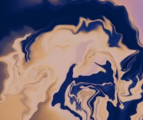 Close-up of organic, flowing forms merging seamlessly with layered translucent patterns.