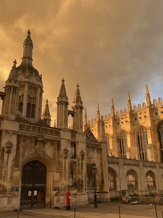 a large building with a clock on the front of it