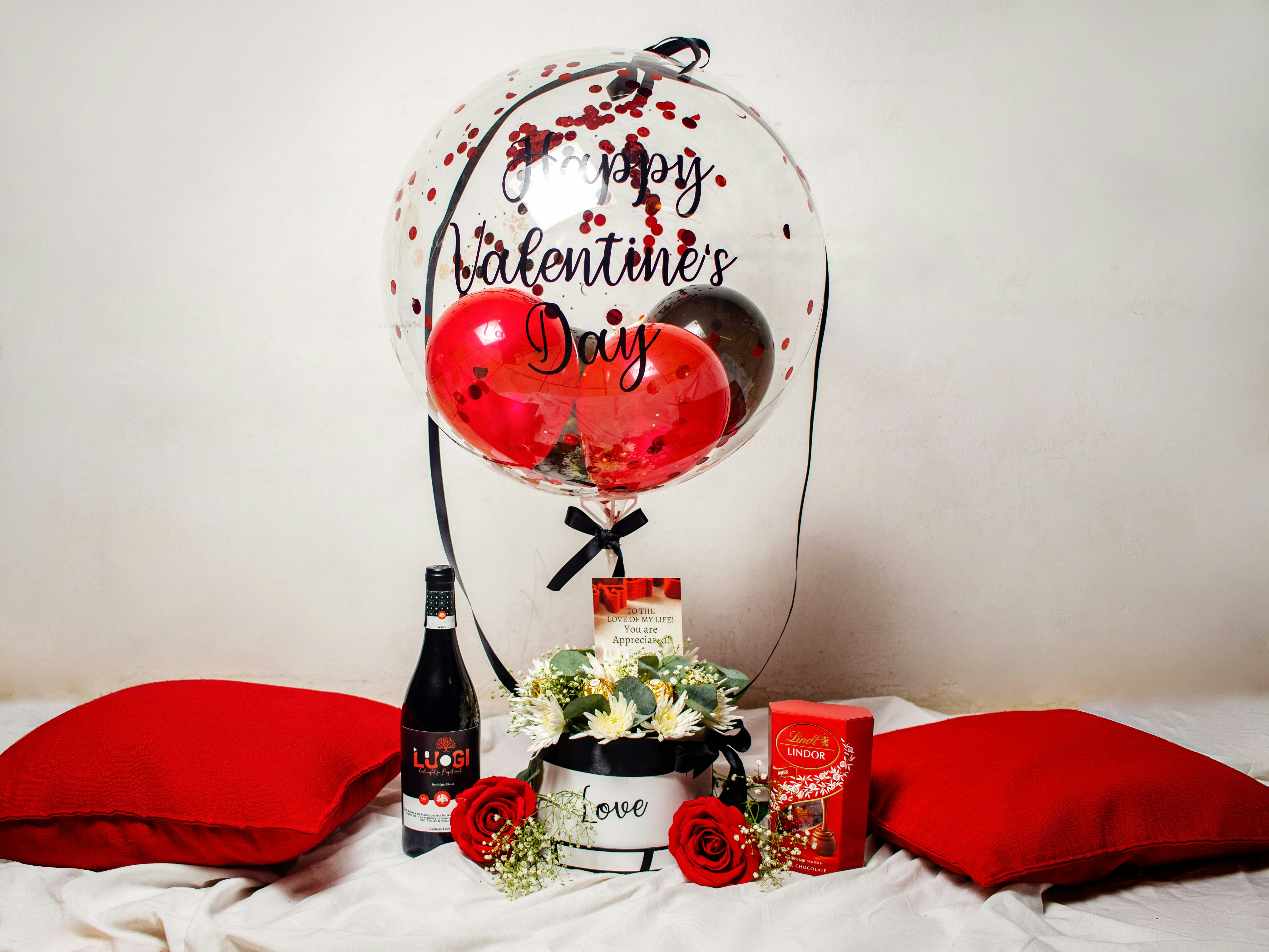 a couple of balloons that are on a table
