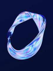 A sleek 3D animated product rotating against a dark background with glowing cyan highlights.