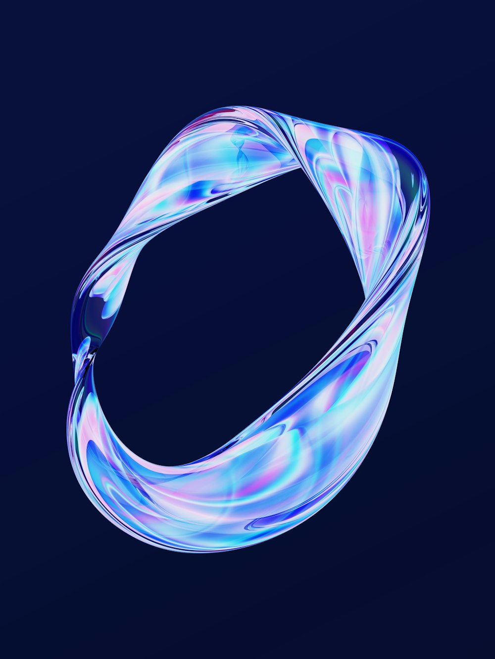 a blue and pink swirl on a black background