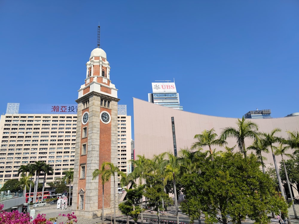 a tall clock tower sitting in the middle of a city