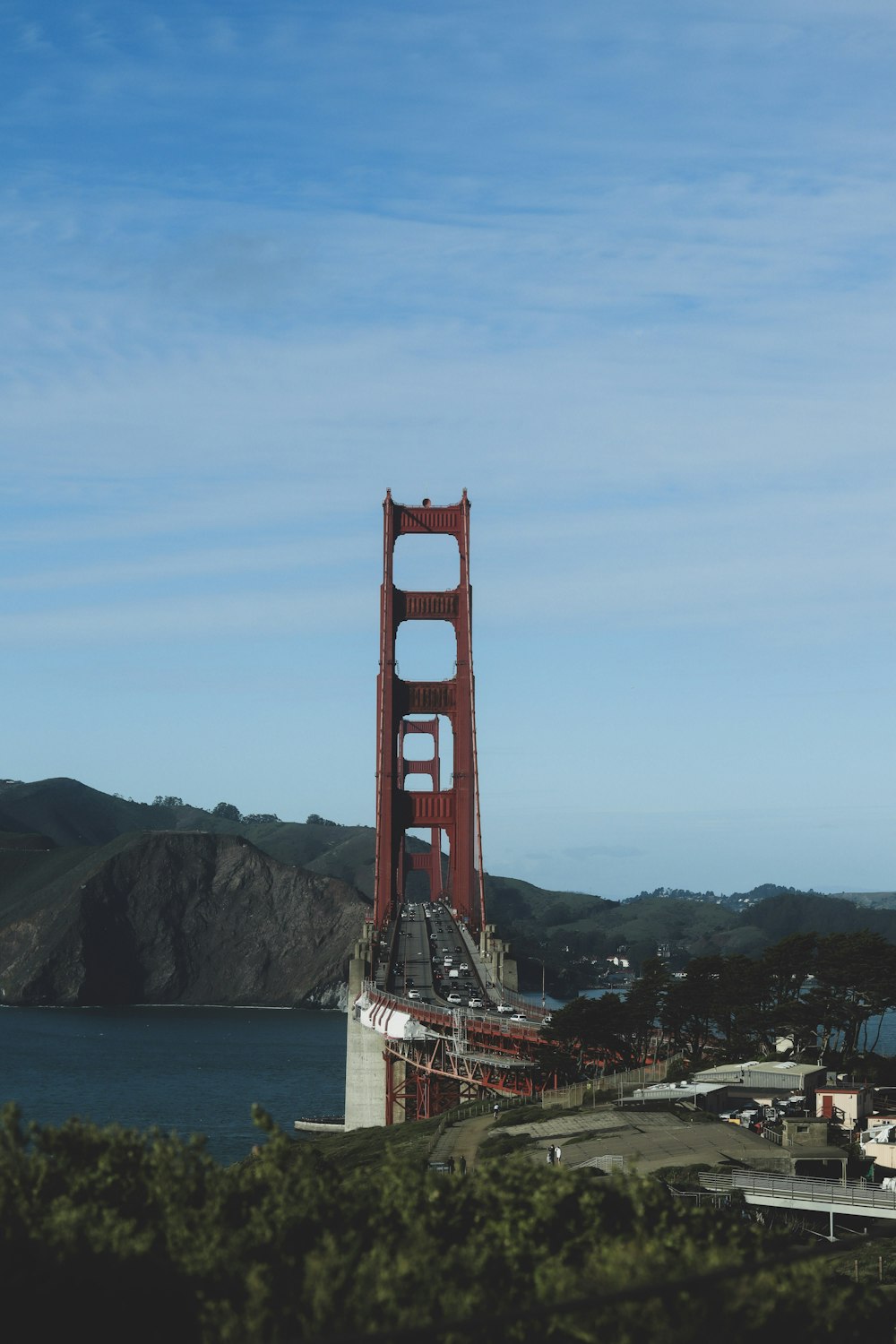 a view of the golden gate bridge from across the bay