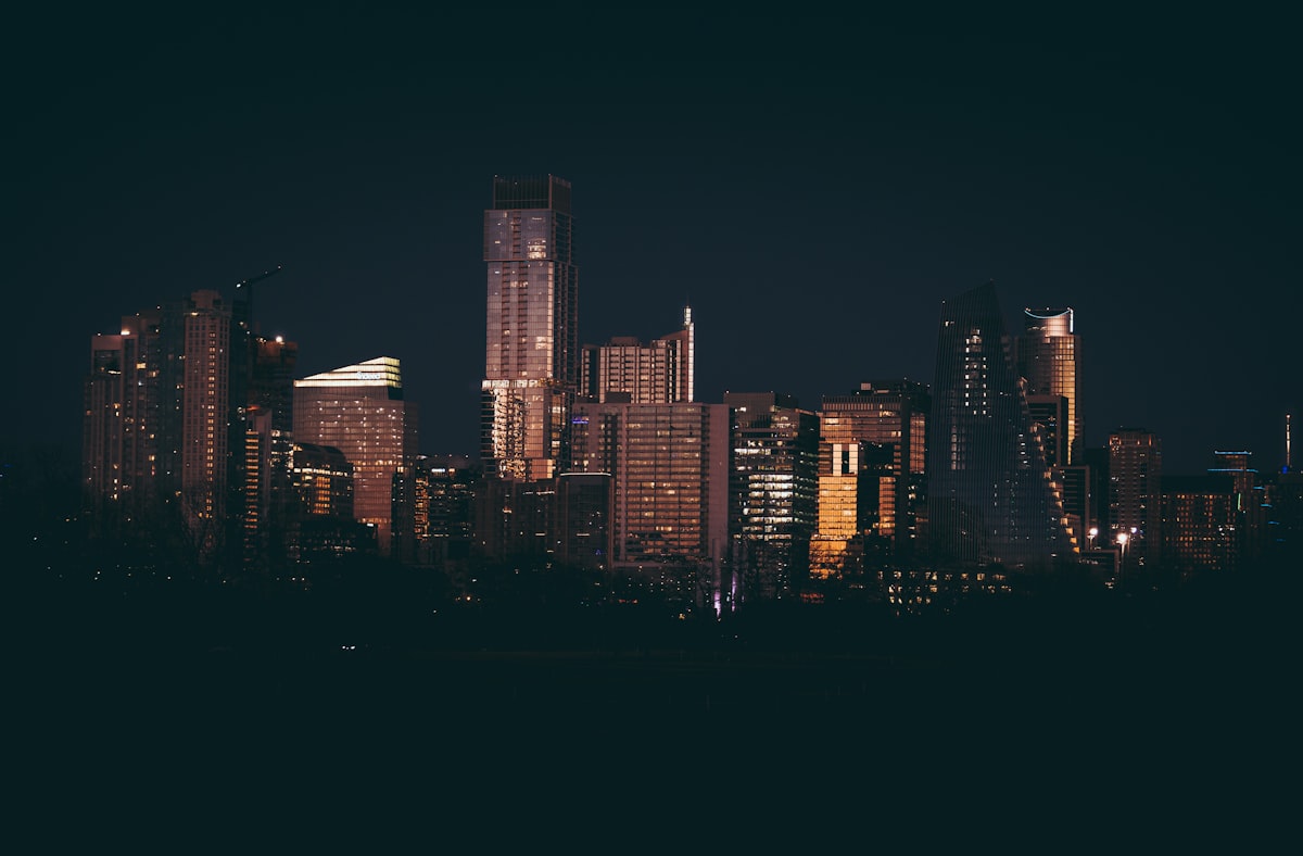 6th Street Austin — Austin city skyline lit up at night, the heart of the live music district