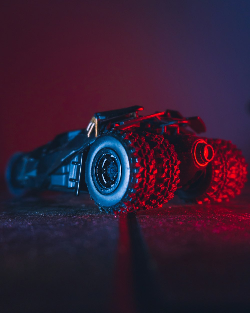 a close up of a toy car on a table