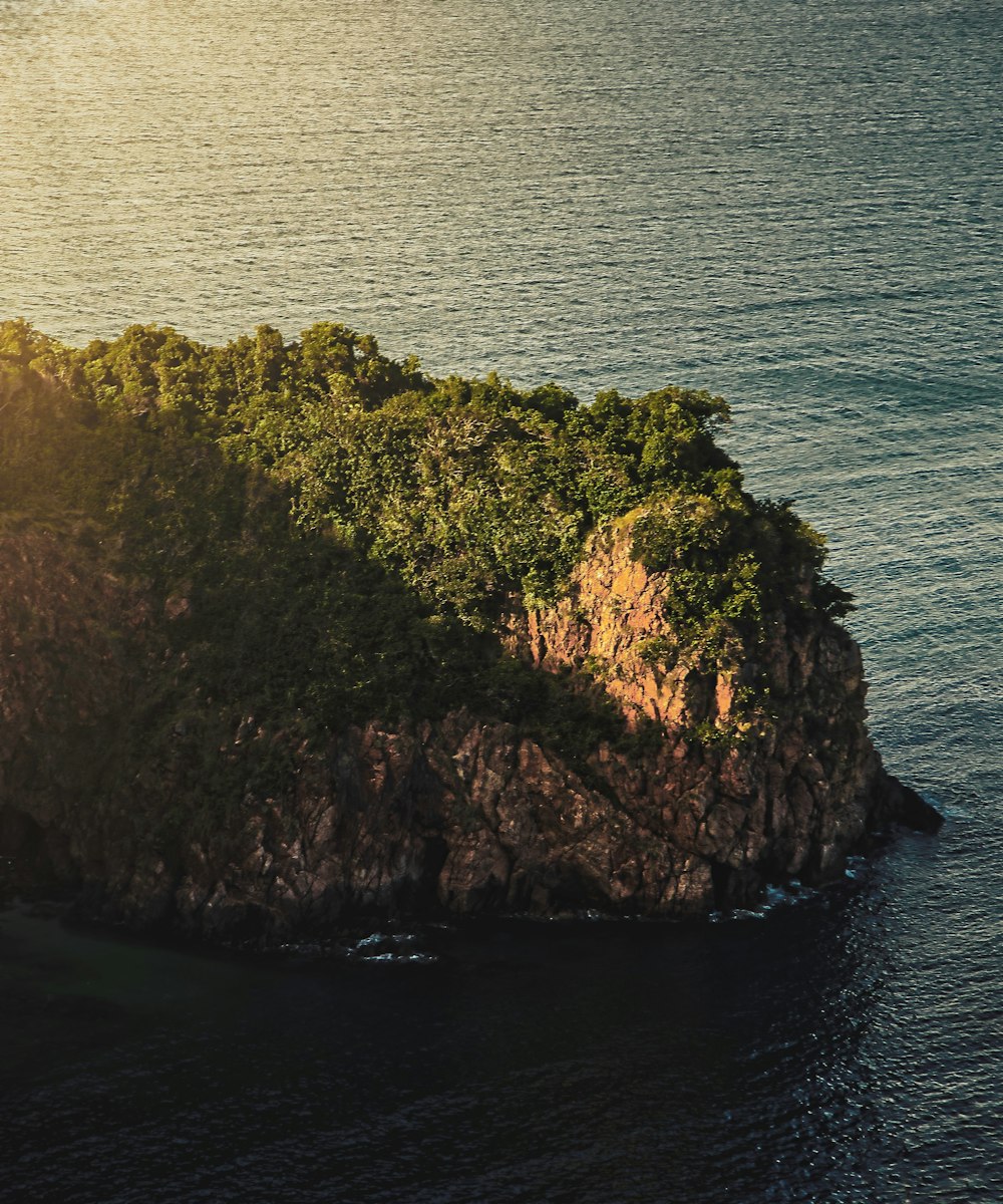 a small island in the middle of the ocean