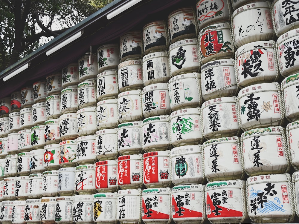 a large display of various types of teas