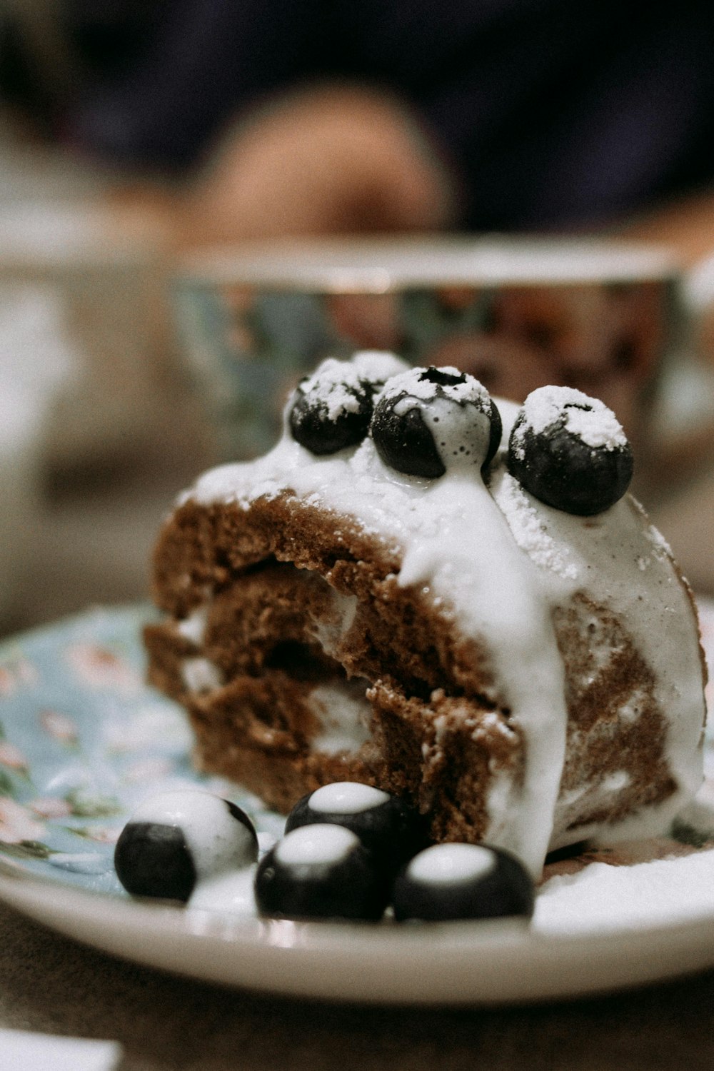 a piece of cake on a plate on a table