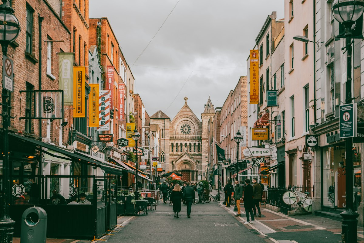 Calle del barrio de Temple Bar en Dublín
