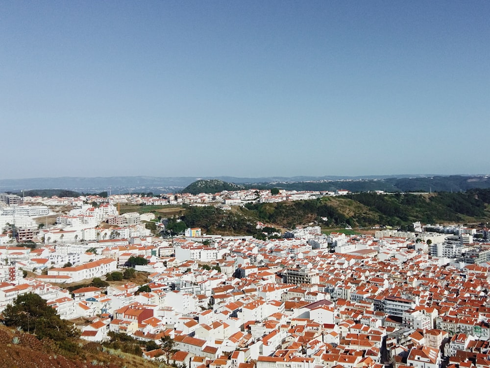 a view of a city from the top of a hill