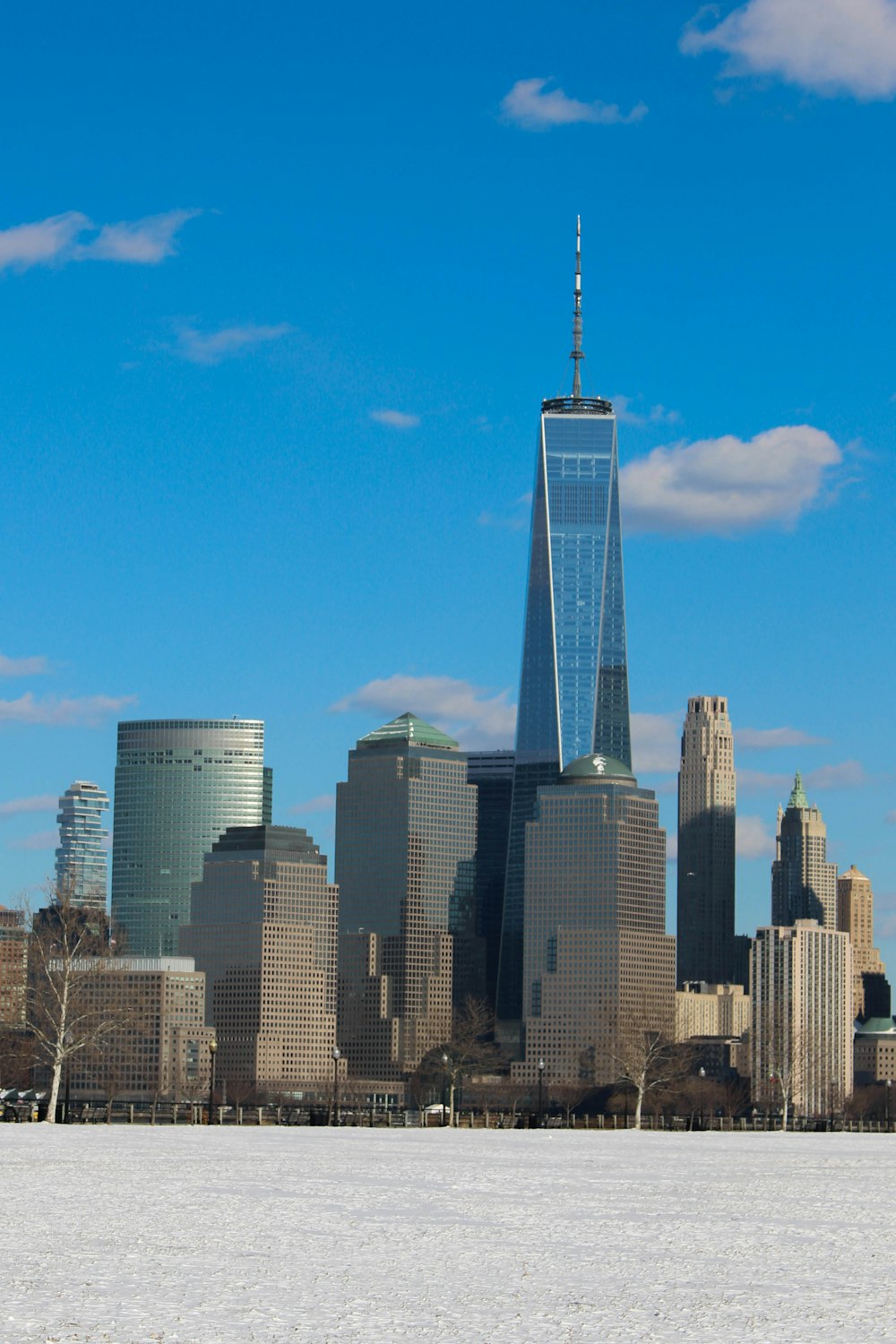 a view of a large city with tall buildings