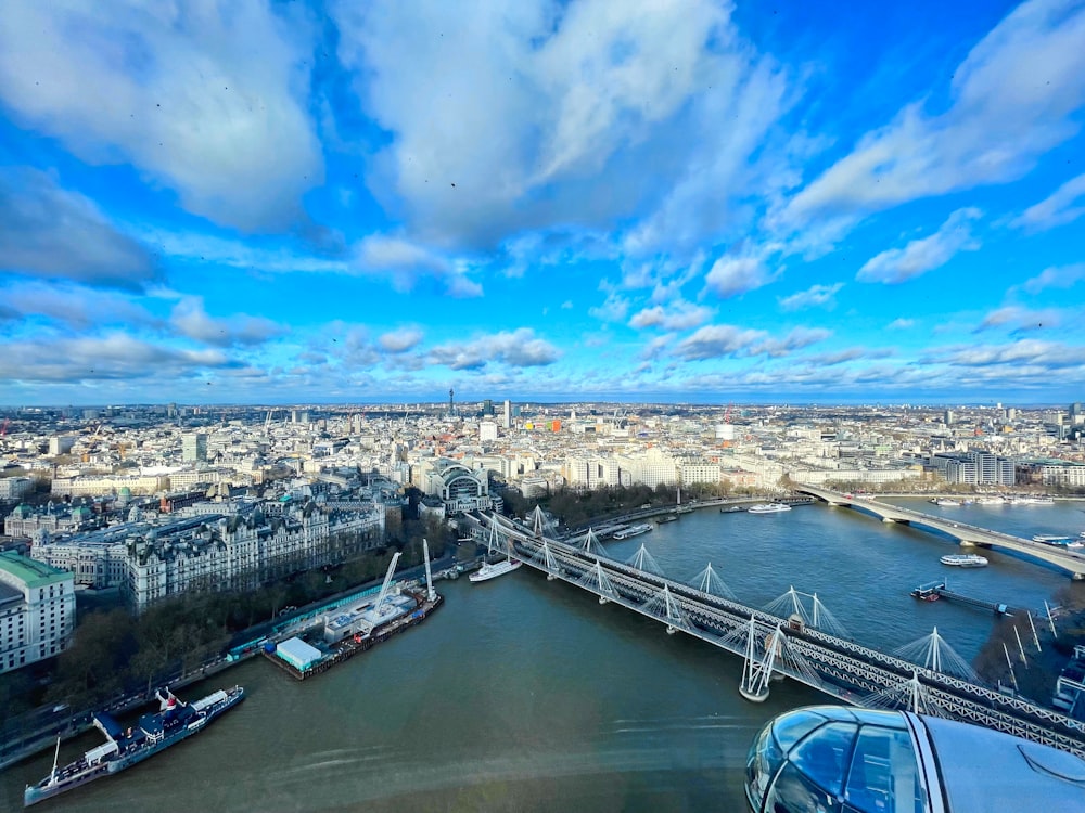 a view of the city of london from the top of the london eye