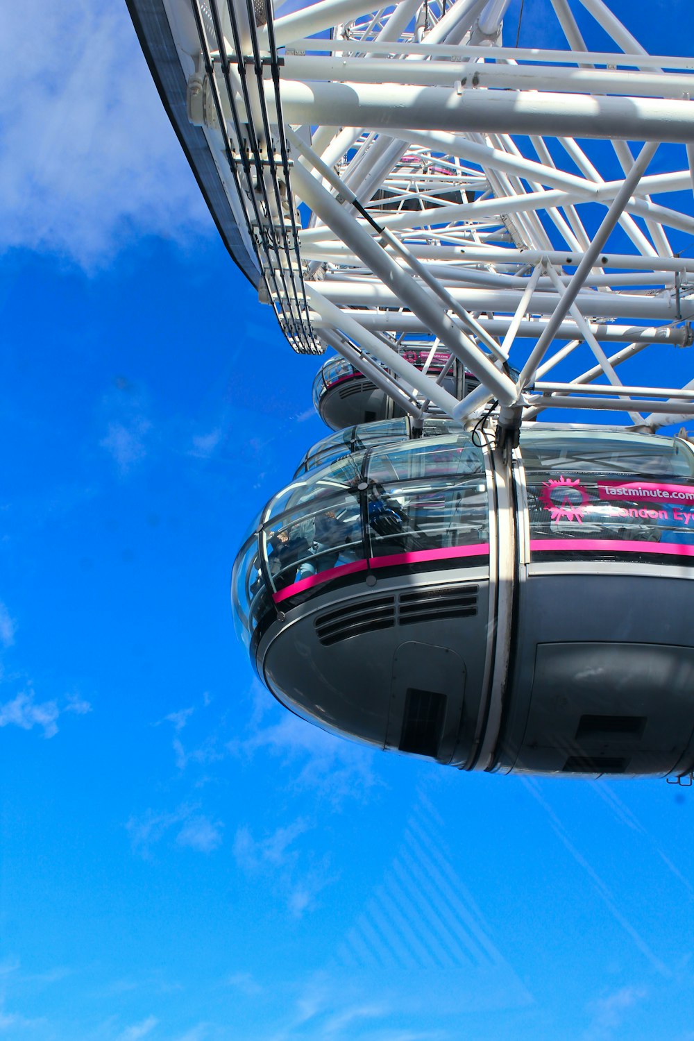 a ferris wheel with a blue sky in the background