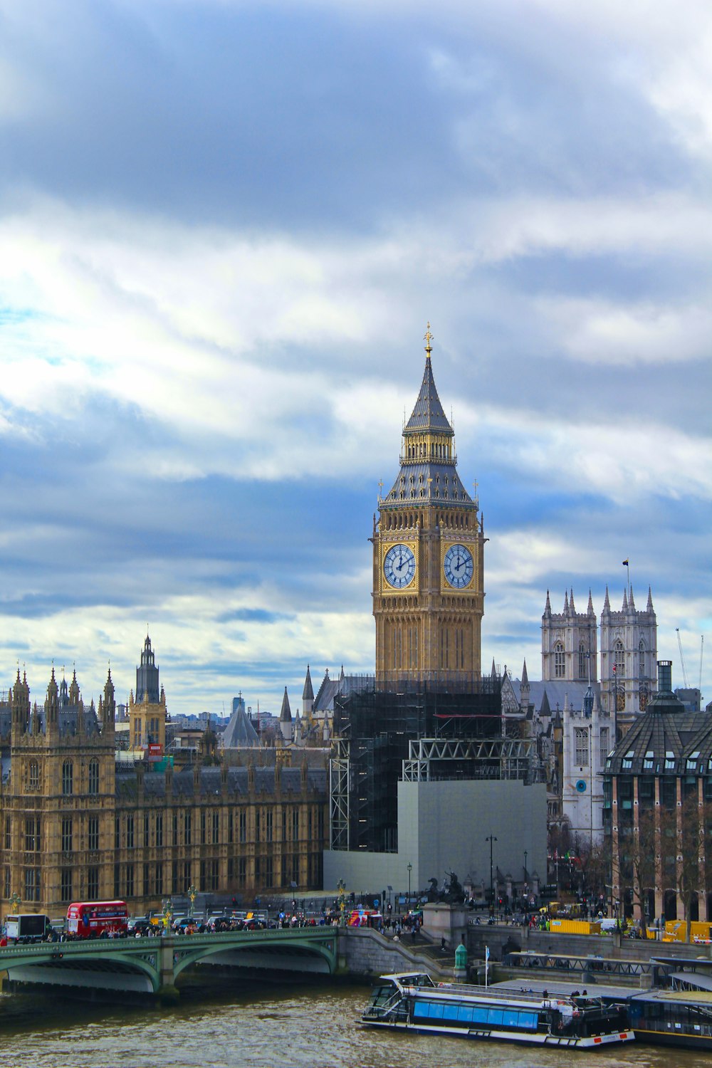 a large clock tower towering over a city