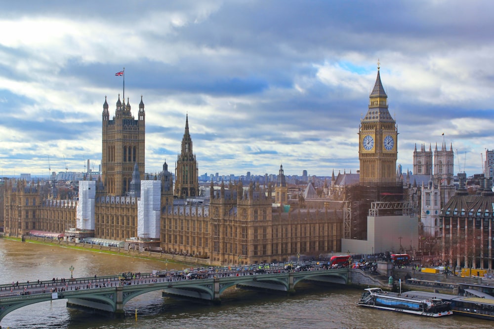 big ben and the houses of parliament on a cloudy day